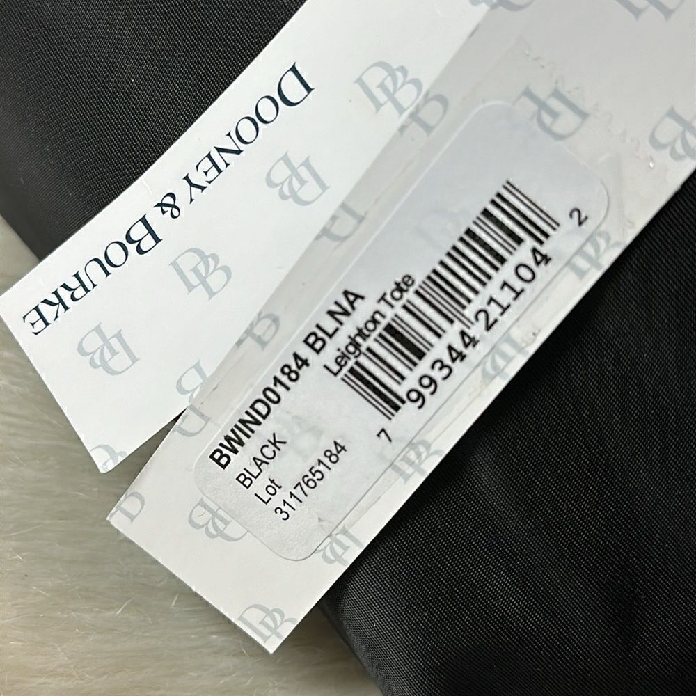 Dooney & Bourke NWT Leighton black nylon and leather satchel/ shoulder bag - Picture 7 of 11
